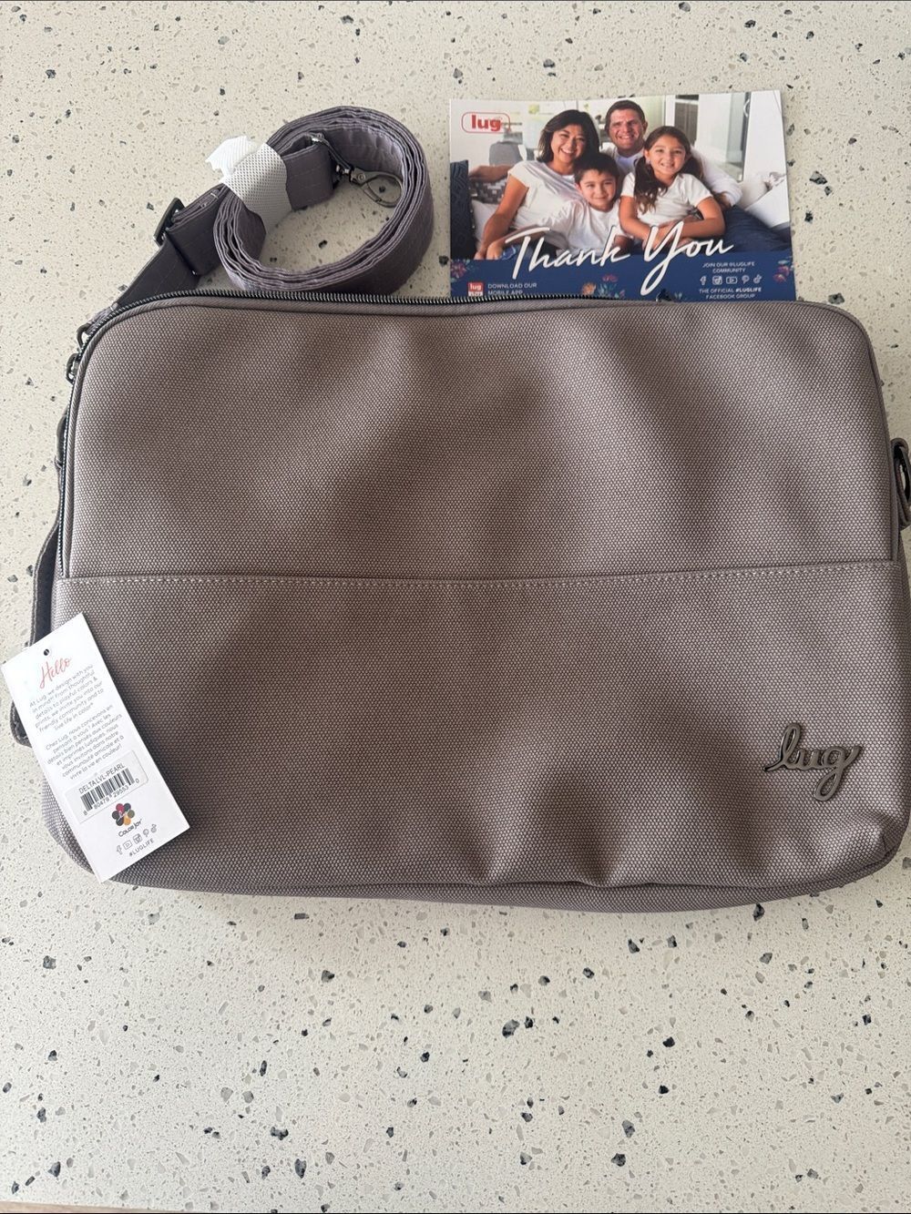 lug DELTA Luxe Pearl 14.5" Laptop Case Crossbody Messenger Bag Travel School NWT